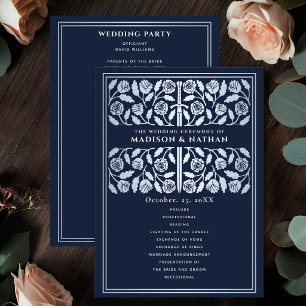 Blue Mediaeval Silver Sword Royal Wedding Programme