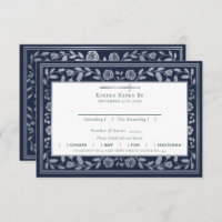 Blue Mediaeval Sword Wedding RSVP Enclosure Card