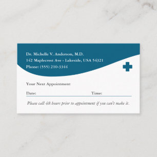 Blue Medical Doctor Professional Patient Appointment Card