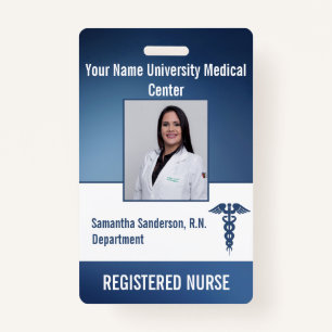 Blue Medical Employee ID  Barcode, Name Badge ID Badge