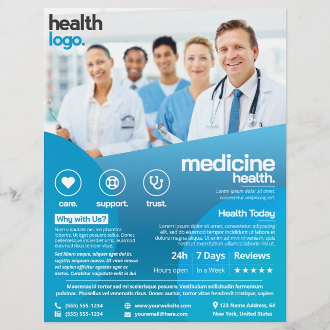 Blue Medical Healthcare (Template) Flyer (Front)