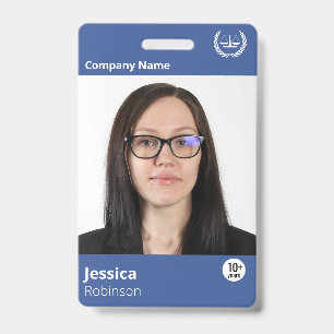 Blue Medical Professional Custom Name Employee ID Badge