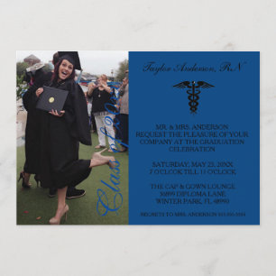 Blue Medical RN School Graduation Announcement