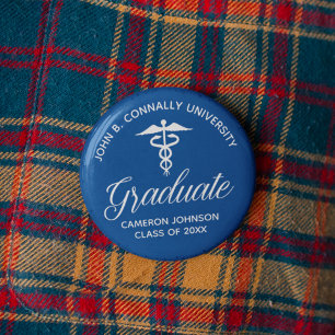 Blue Medical School Graduation Party Keepsake 6 Cm Round Badge