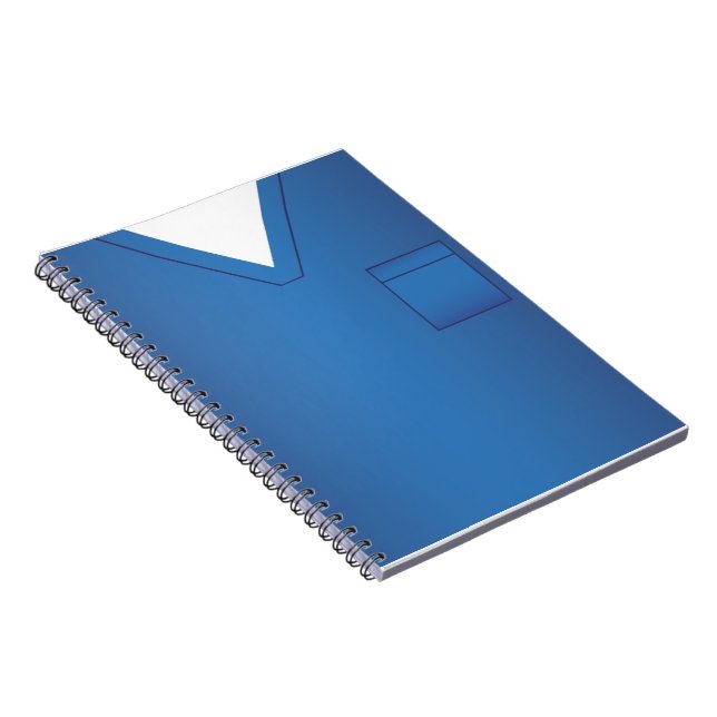Blue Medical Scrubs Uniform Notebook (Right Side)