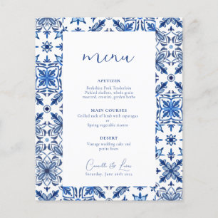 Blue Mediterranean citrus wedding menu