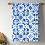 Blue Mediterranean Tile Tea Towel<br><div class="desc">Blue and white Mediterranean tile kitchen towels. Beautiful blue and white Mediterranean tile background. You can add text to personalise.</div>