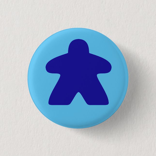 Blue Meeple 3 Cm Round Badge (Front)
