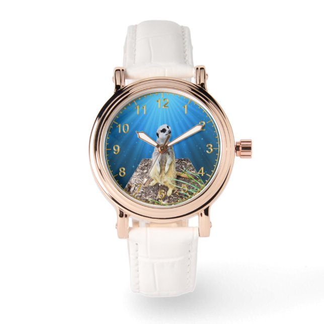 Blue Meerkat Night Pop Out Art, Watch (Front)