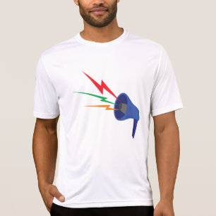 Blue Megaphone with Colorful Lightning Bolts T-Shirt