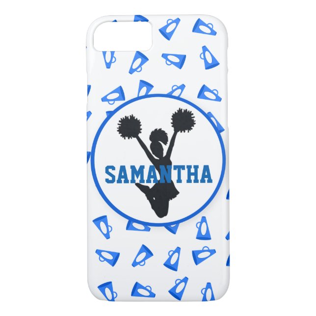 Blue Megaphones and Cheerleader Personalised Case-Mate iPhone Case (Back)