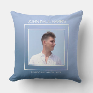 Blue Memorial Photo Cushion