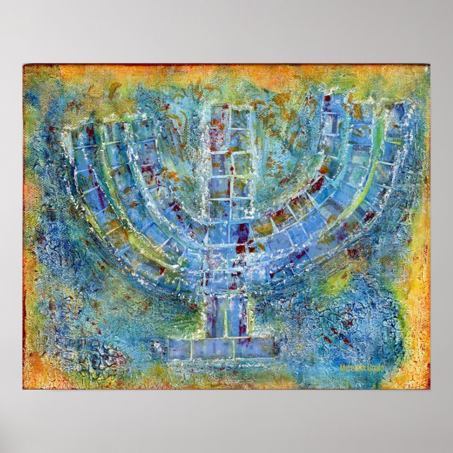 Blue Menorah Poster (Front)