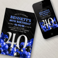 Blue Mens 40th Birthday