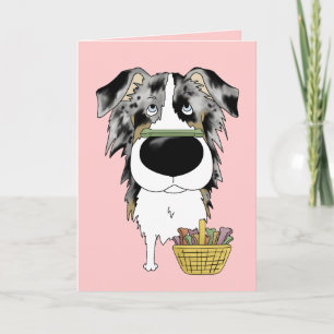Blue Merle Aussie - Easter Bone Hunt, Anyone? Holiday Card