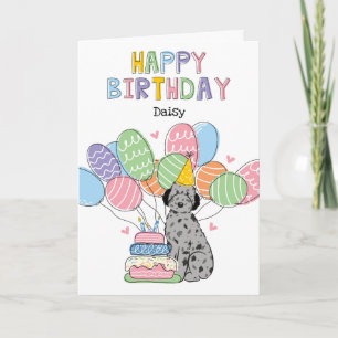 Blue Merle Aussiedoodle Dog Happy Birthday Card