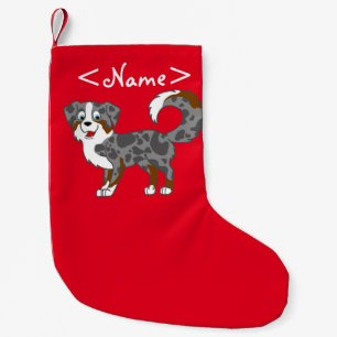 Blue Merle Australian Shepherd Dog Small Christmas Stocking