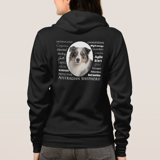 Blue Merle Australian Shepherd Hoodie (Back)