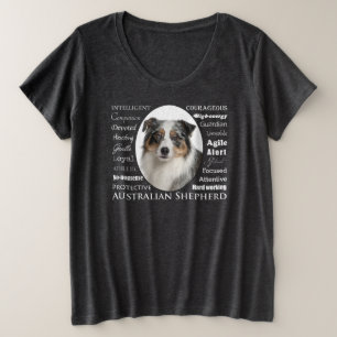 Blue Merle Australian Shepherd Plus Size T-Shirt