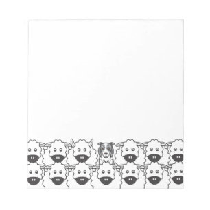 Blue Merle Border Collie in the Sheep Notepad