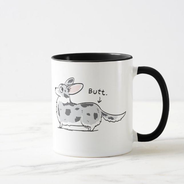 Blue Merle Cardigan Corgi Butt Mug (Right)