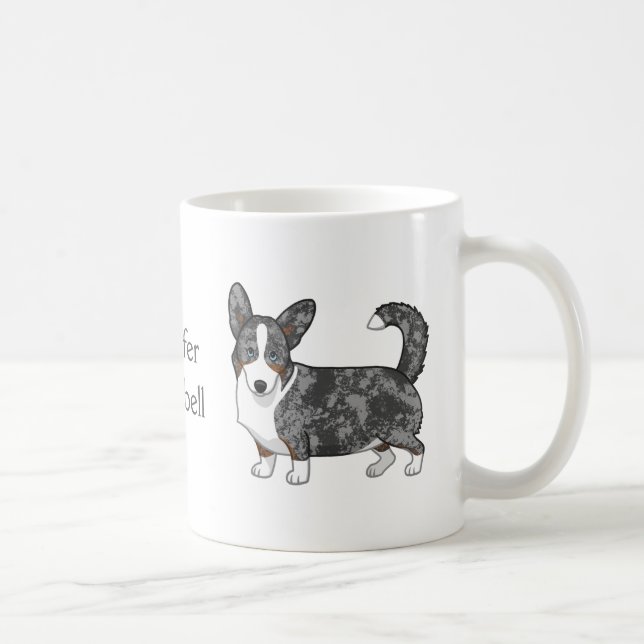 Blue Merle Cardigan Welsh Corgi Dog Lovers Coffee Mug (Right)