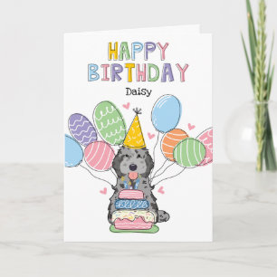 Blue Merle Cockapoo Cavapoo Dog Happy Birthday Card