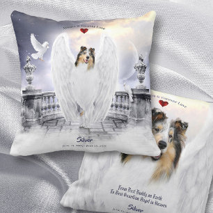Blue Merle Collie Angel, Dog Heaven - Pet Memorial Cushion