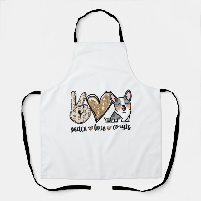 Blue Merle Corgi Apron (Front)