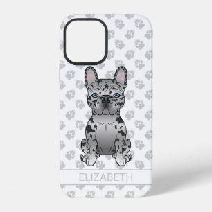 Blue Merle French Bulldog Frenchie Cute Dog & Name iPhone 12 Case