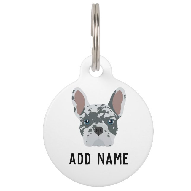 Blue Merle French Bulldog Pet Tag (Front)