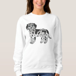 Blue Merle Mini Goldendoodle Cute Cartoon Dog Sweatshirt