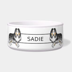 Blue Merle Rough Collie Cute Cartoon Dogs & Name