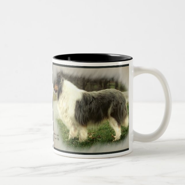 Blue Merle Rough Collie Gifts Two-Tone Coffee Mug (Right)