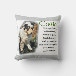 Blue Merle Rough Collie Puppy Cushion