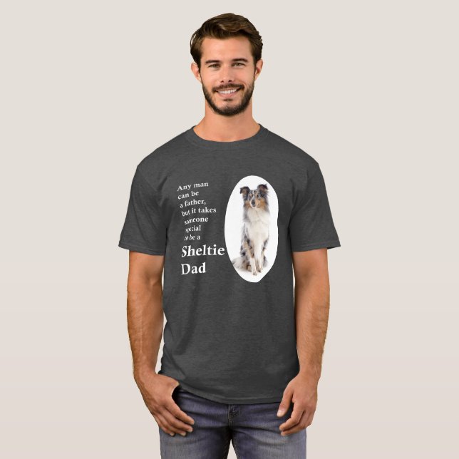 Blue Merle Sheltie Dad T-Shirt (Front Full)