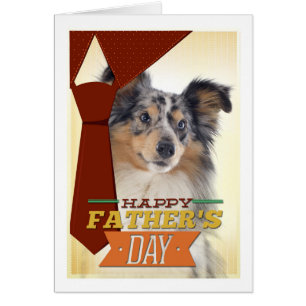 Blue Merle Sheltie Father's Day Card