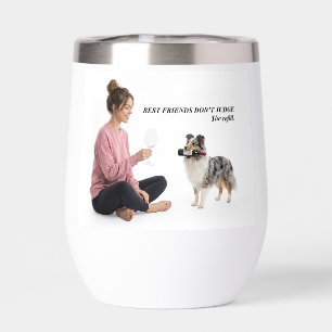 Blue Merle Sheltie Funny Wine Friend