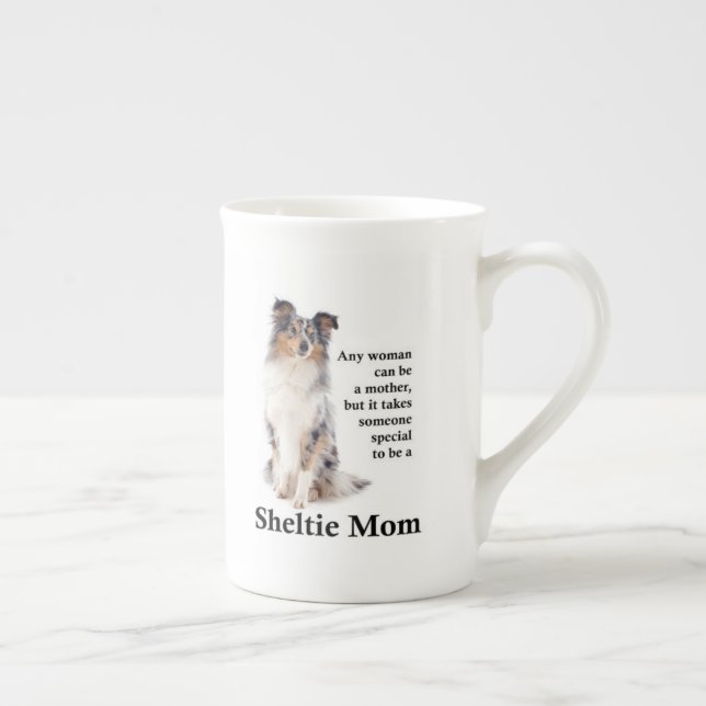Blue Merle Sheltie Mum Bone China Mug (Right)