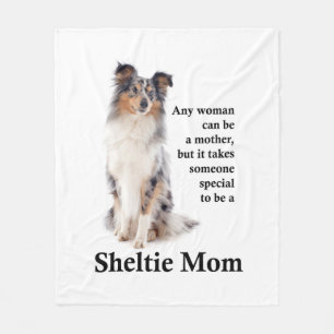 Blue Merle Sheltie Mum Fleece Blanket