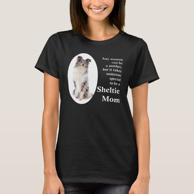 Blue Merle Sheltie Mum T-Shirt (Front)