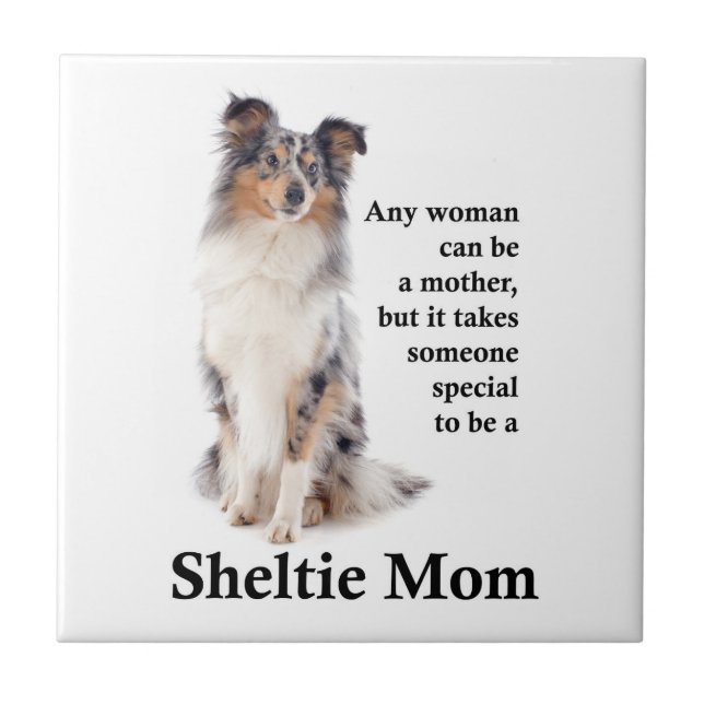 Blue Merle Sheltie Mum Tile (Front)