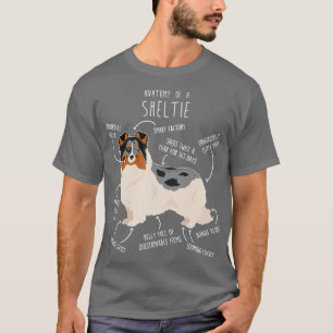 Blue Merle Sheltie Shetland Sheepdog Anatomy 1 T-Shirt