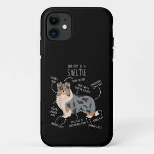 Blue Merle Sheltie Shetland Sheepdog Anatomy, Funn Case-Mate iPhone Case