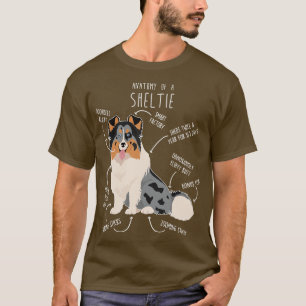 Blue Merle Sheltie Shetland Sheepdog Anatomy T-Shirt