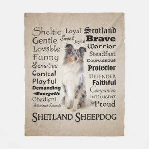 Blue Merle Sheltie Traits Fleece Blanket