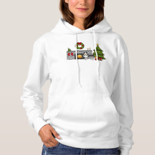 Blue Merle Shetland Sheepdog In A Christmas Room Hoodie