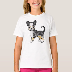 Blue Merle Smooth Coat Chihuahua Cute Cartoon Dog T-Shirt