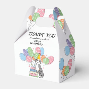 Blue Merle Tan Aussiedoodle Birthday Thank You  Favour Box