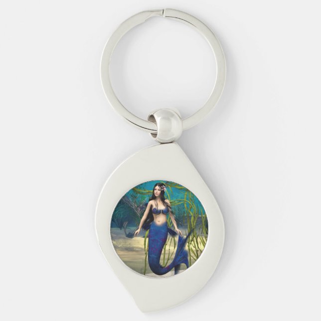 Blue Mermaid Key Ring (Front)